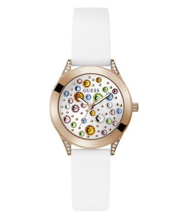Guess Damen Armbanduhr MINI WONDERLUST weiß, roségold 34 mm GW0678L4